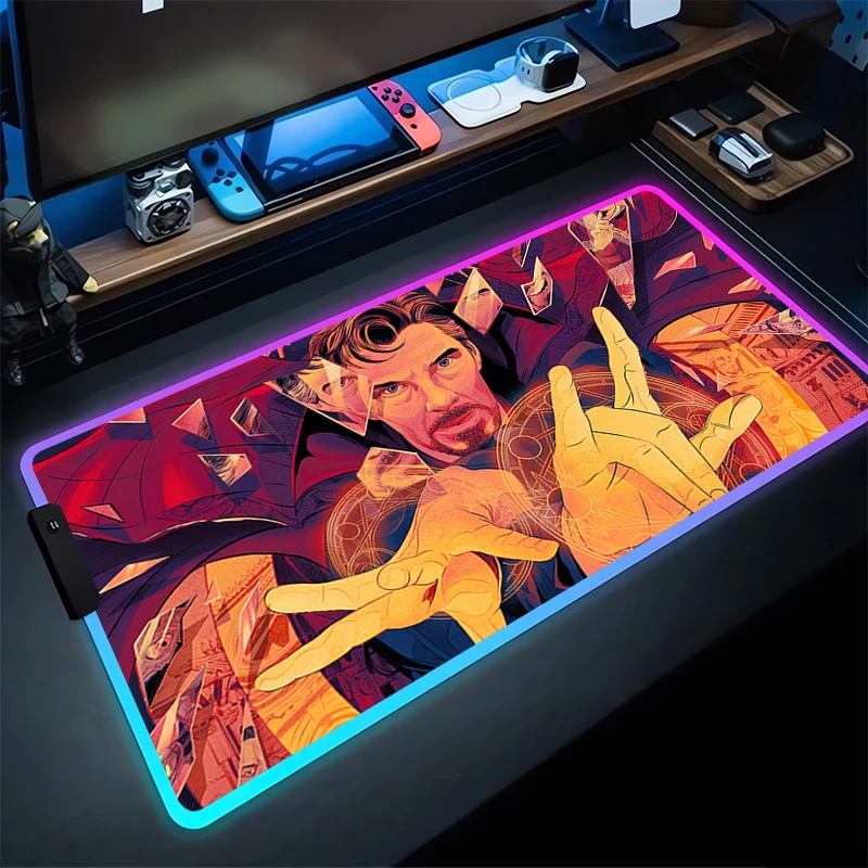 RGB Mouse Pad D-Doctor Stranges Non-Slip Rubber Edge locking mousepads Game play mats notebook computer M-Marvels Home Decor