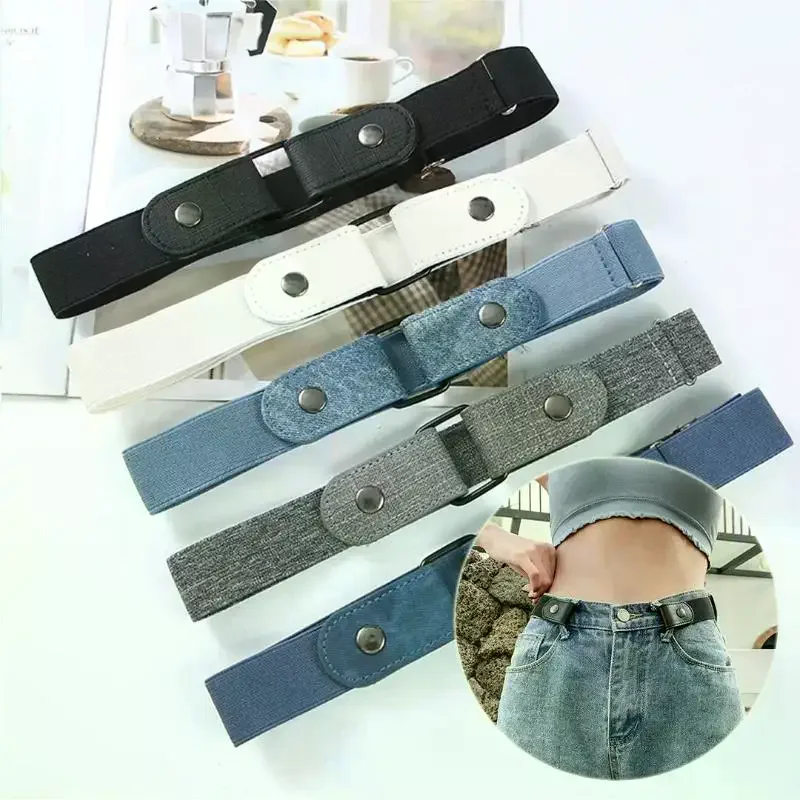 Verstellbares elastisches Taillenband, unsichtbarer Gürtel, schnallenfreie Gürtel für Damen und Herren, Jeans, Hosen, Kleid, keine Schnalle, einfach zu tragen