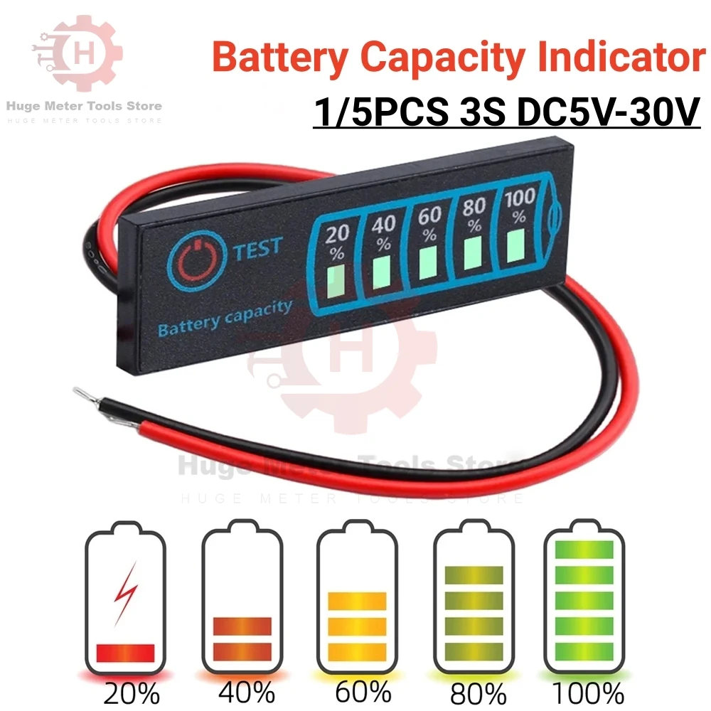 Bateria wskaźnik poziomu 3S 18650 trójskładnikowa bateria litowa fosforan litowo-żelazowy ołów-akumulatora kwasowego pojemność wyświetlacz miernik