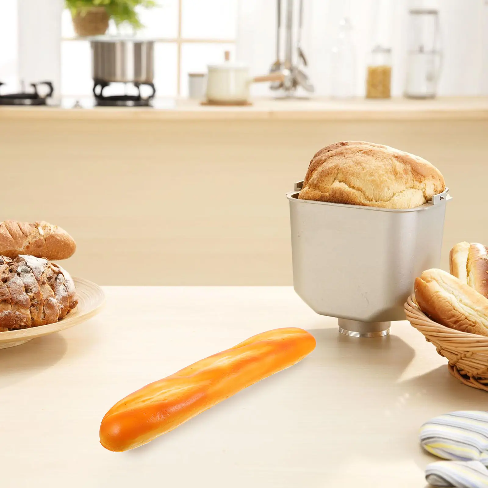 Realistic Simulation Bread Lifelike Fake Bread Prop Decorative Display for Shop Photography Kitchen Bakery Decor