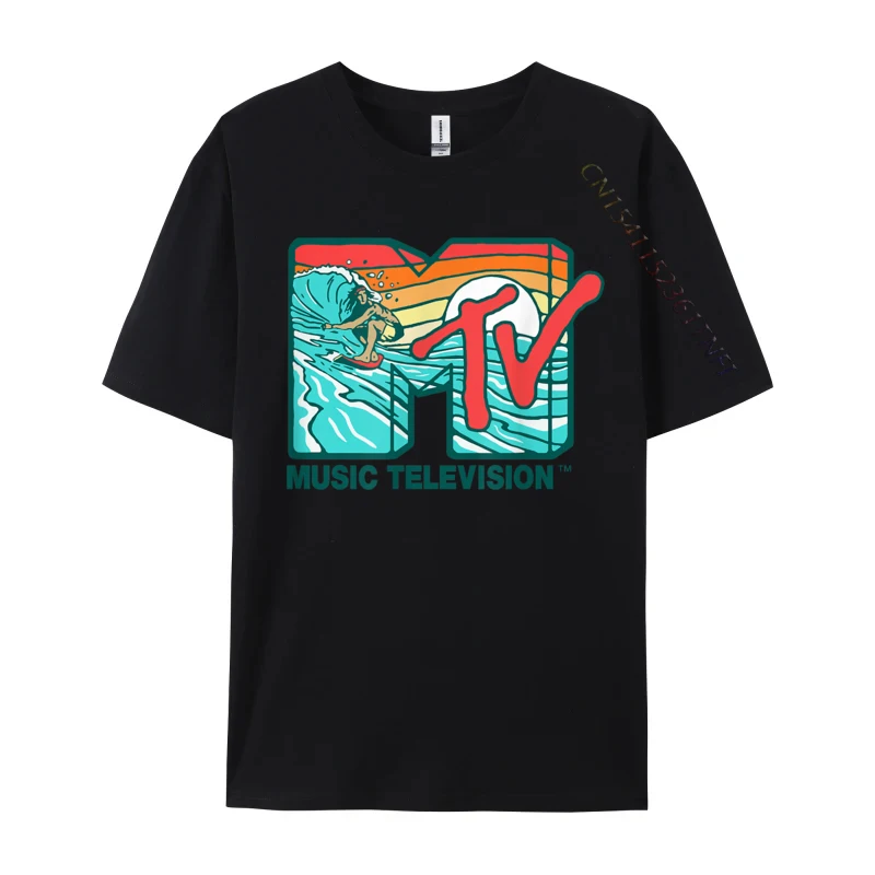 x MTV MTV Catch a Wave MTV Surfer Retro Tshirts Men Cotton T Shirt Harajuku Tee Top Simple Style Printed T-shirt