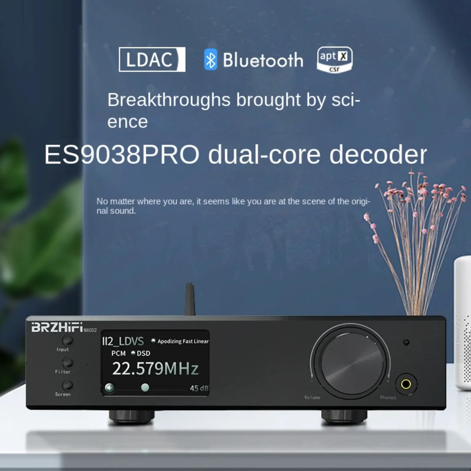 AMXEKR NXC02 Dual Core ES9038PRO Digital Audio HIFI Audiophile Decoder USB IIS AES Optical Bluetooth 5.1