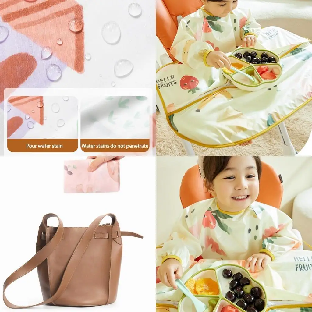 

U13F Upgrades Long Sleeve Baby Smock for Eating & Painting Newborns Bibs