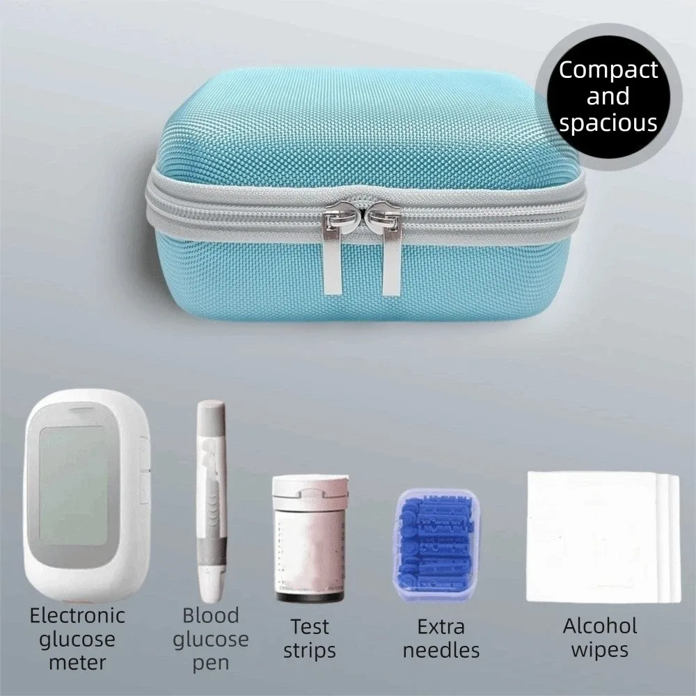 EVA Glucose Meter Storage Box Thickened Large Capacity Insulin Vial Storage Case Waterproof Shockproof Insulin Organizer