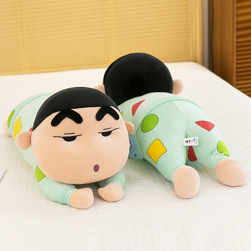 Genuíno com tags crayon shin chan plushies fofinho recheado anime deitado shin chan brinquedo de pelúcia sofá cama volta almofada decoração para casa presente