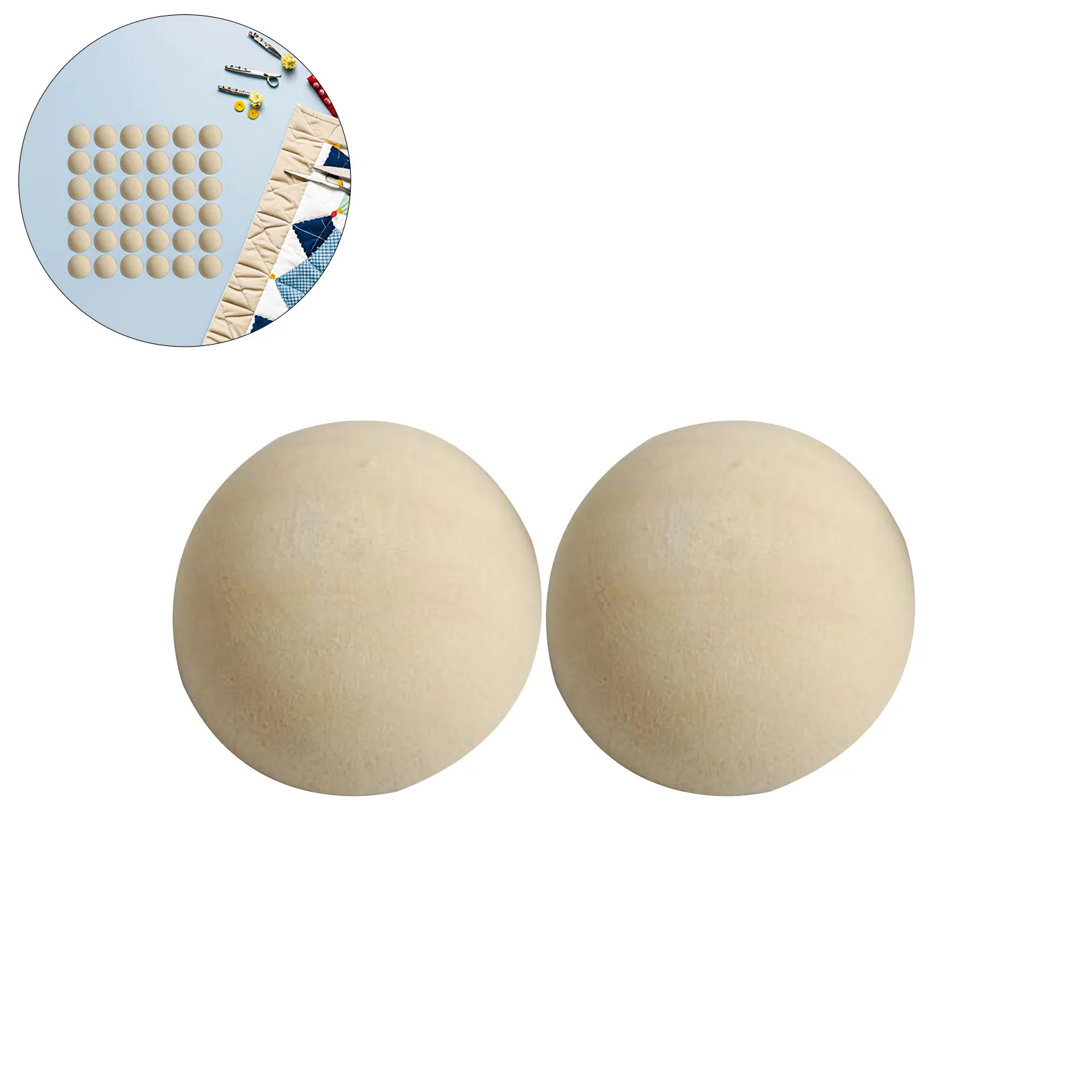 

50Pcs Wooden Half Balls Unfinished Mini Hemisphere Craft Supply DIY Arts and Craft Supplies Light Yellow 25Mm