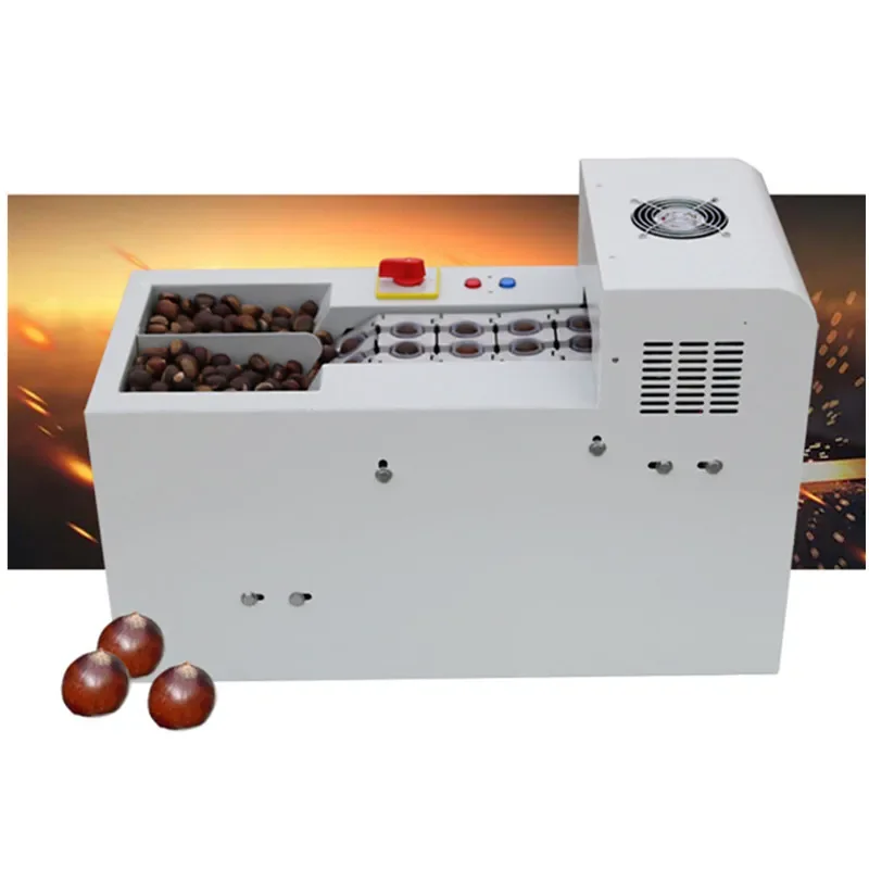 Máquina eléctrica profesional de apertura de cáscara de castaña, cortadora de avellanas, cortador de nueces de doble eslabón de cadena