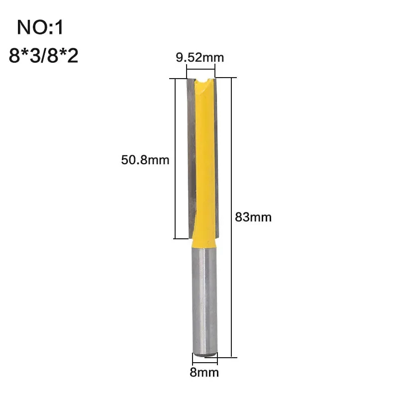 Prodrills 8mm Shank Straight Blade 50-76mm Cutting Bearing Extra Long Flush Trim Router Bit