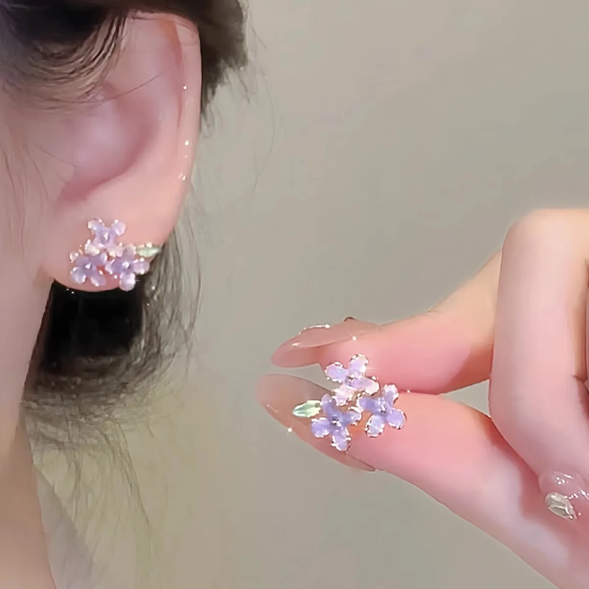 Enamel Flower Stud Earrings 925 Sterling Silver Delicate Gentle Elegant Versatile Daily Office Party Jewelry for Women