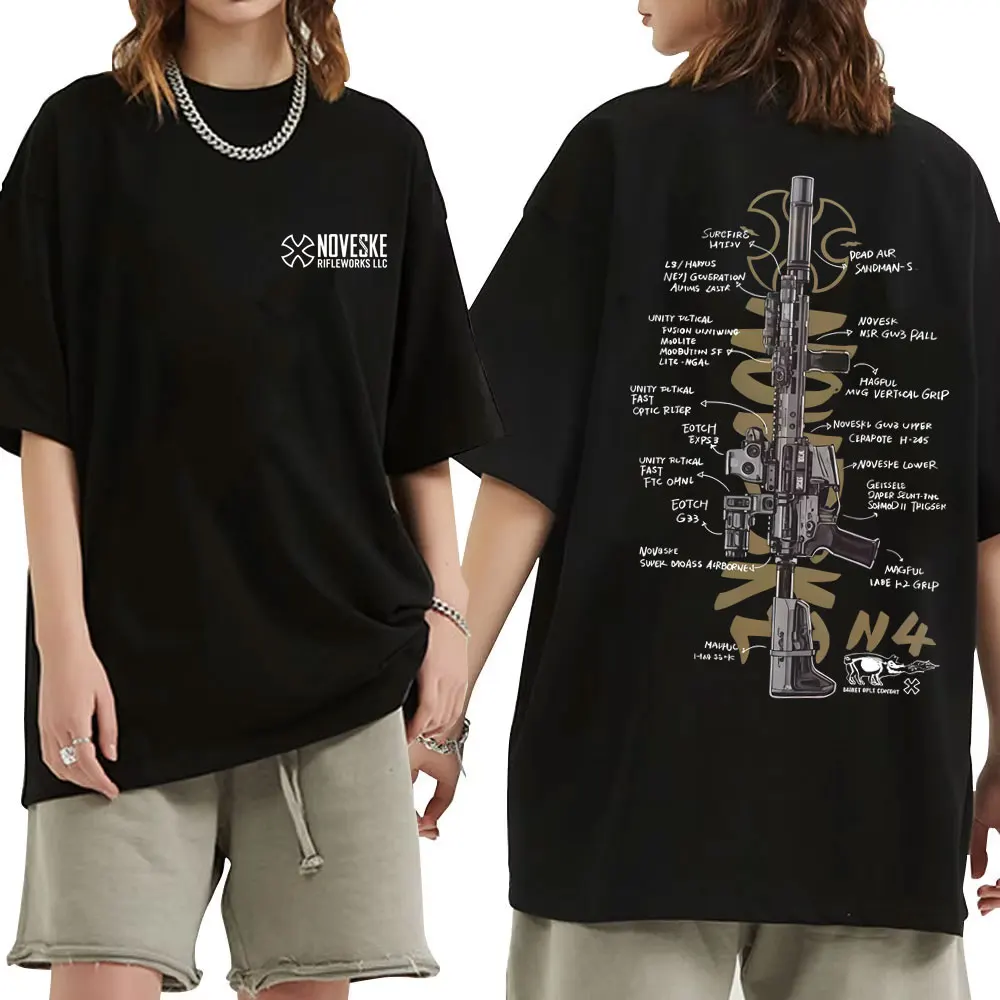 NOVESKE N4 Tactical Army Fan Club Outdoor Training Competition T-shirts Men Women Fashion Oversized T Shirt Male Vintage Tshirt
