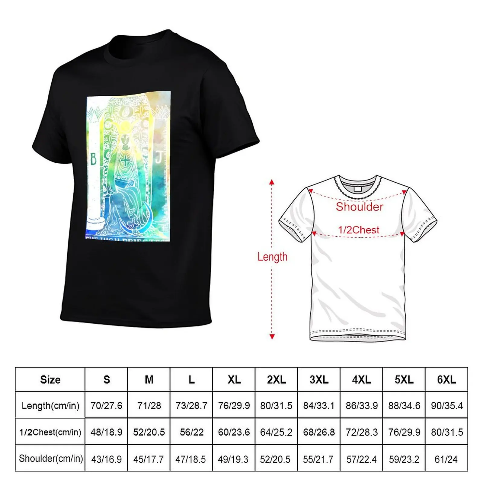 Soft Watercolour Tarot Print - The High Priestess T-Shirt essential t shirt Blouse summer tops anime tshirt men t shirt