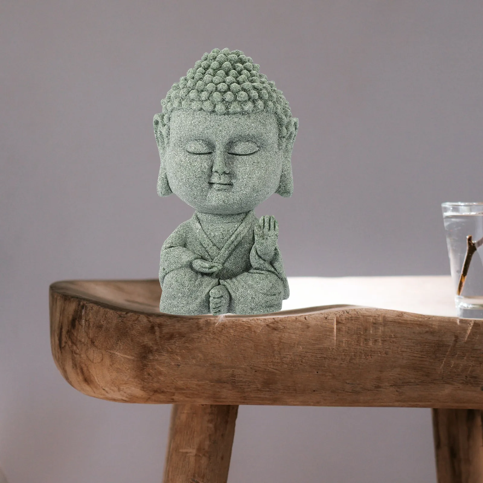 

Buddha Statue Ornament Desktop Decoration Figure for Ornaments Green Sandstone Mini