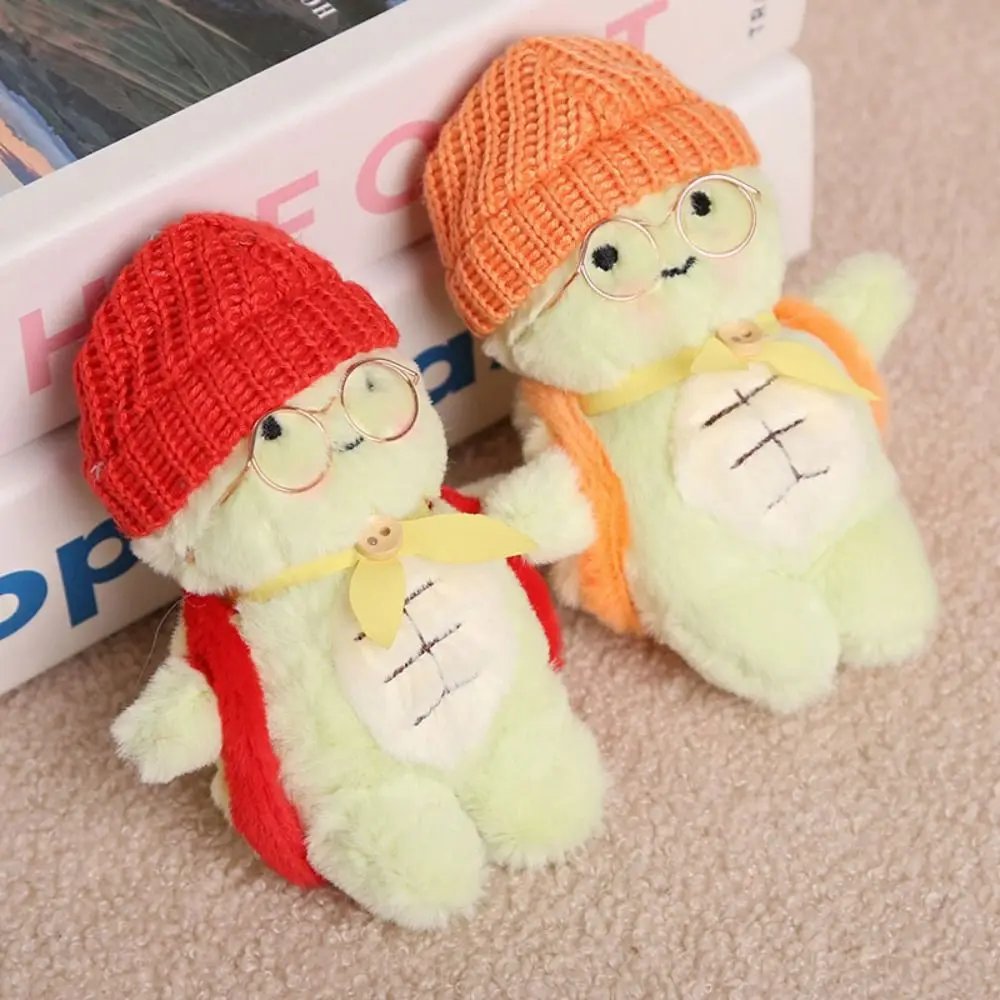 Sweet PP Cotton Green Turtle Plush Keychain Animal Cotton Plush Turtle Pendant Cartoon Soft Green Doll Key Ring Birthday Gift