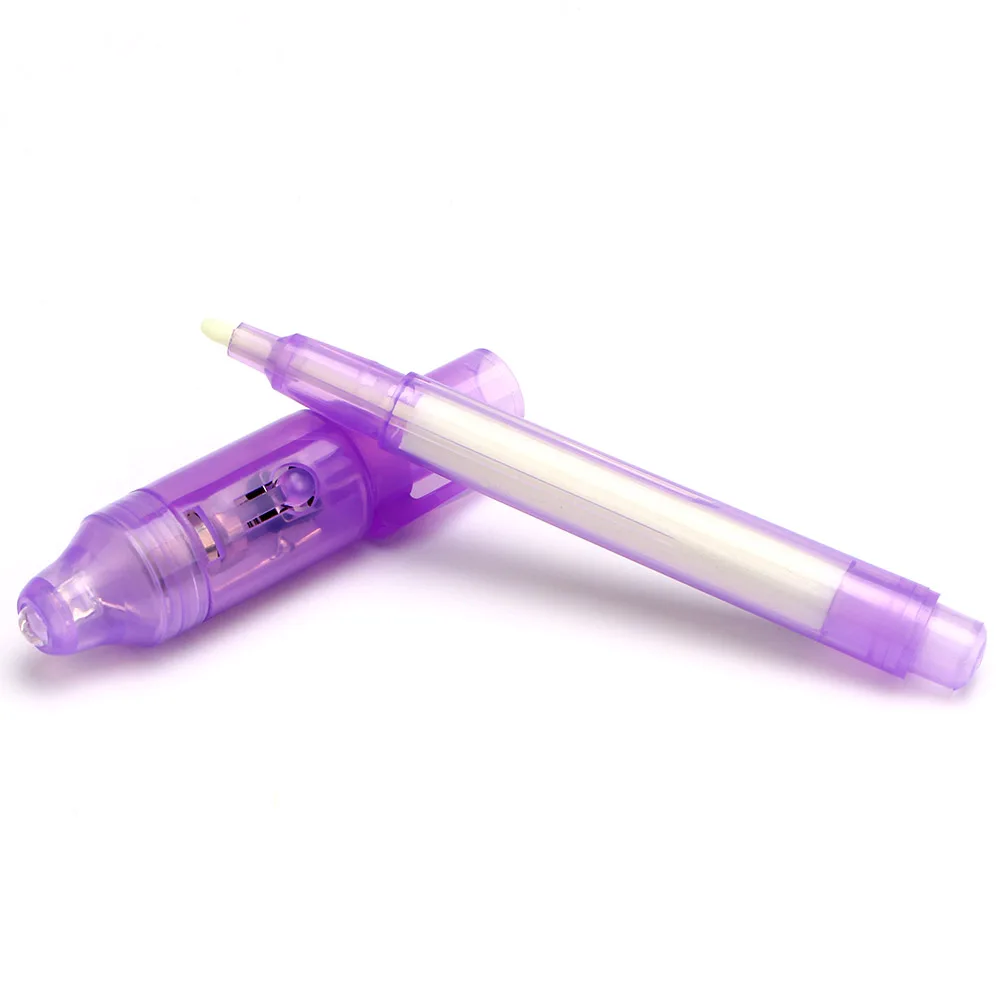 Magic Purple-Stylo marqueur à encre invisible, surligneur de bureau, graffiti UV, lumière noire, 2 en 1