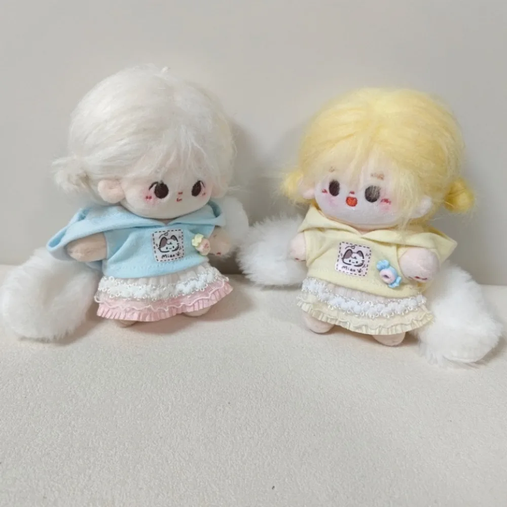 ハリネズミTシャツ10cm綿人形服ストライプ帽子スーツ人形服衣装クリエイティブ面白い人形ドレスアップセット10cm綿人形