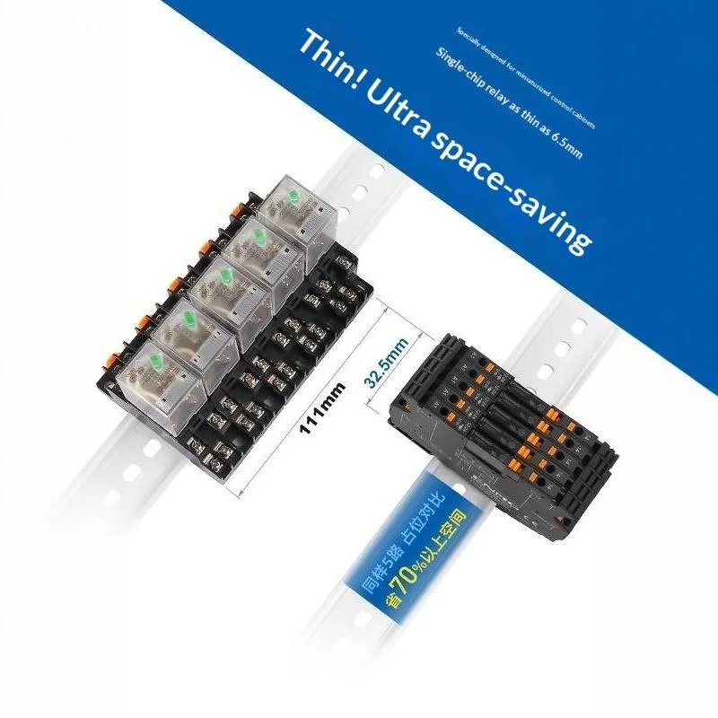 AnswerENMG Ultra Thin 6A 250V Solid State Relay With Direct Plug Base For Narrow Cabinet Industrial Use
