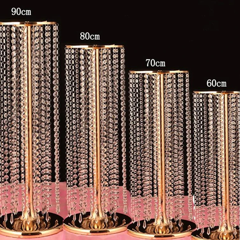 

Цилиндрическая круглая подставка для цветов, золотистый, Серебристый свадебный стол, центральный стол, Хрустальная дорога, украшение для событий, 4 шт./партия