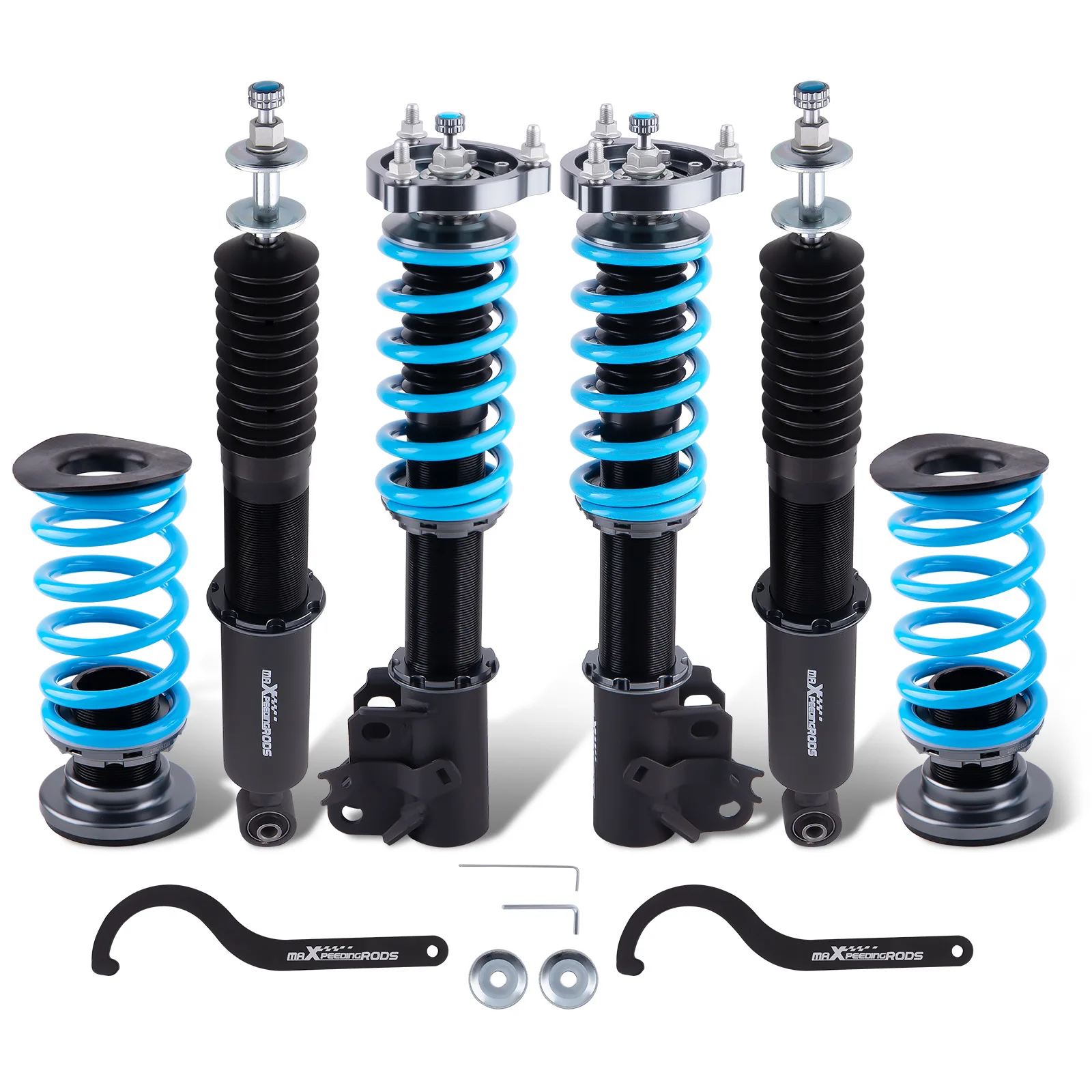 Coilovers for Honda Civic 2006-2011, for Acura CSX 2006-2011, 24 Levels Adjustable Damper Coilover Suspension Kit, Height Adjustable Shock Absorber Struts, Lowering Kit, Blue