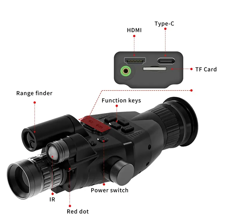 Digital Night Vision Scope with 6X Optical Zoom 850nm IR Night Vision Device Thermal Monocular for Hunting