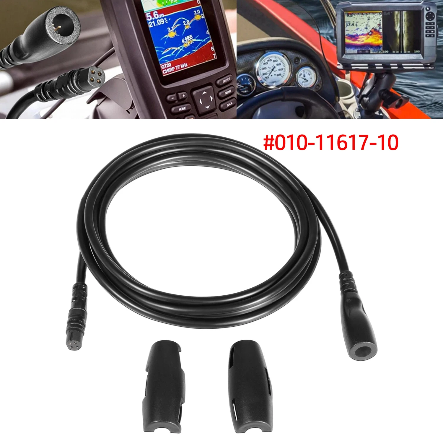 

010-11617-10 Marine Transducer Extension Cable 10ft Fit for Garmin Echo Series, 4-Pin Ship Extension Cable