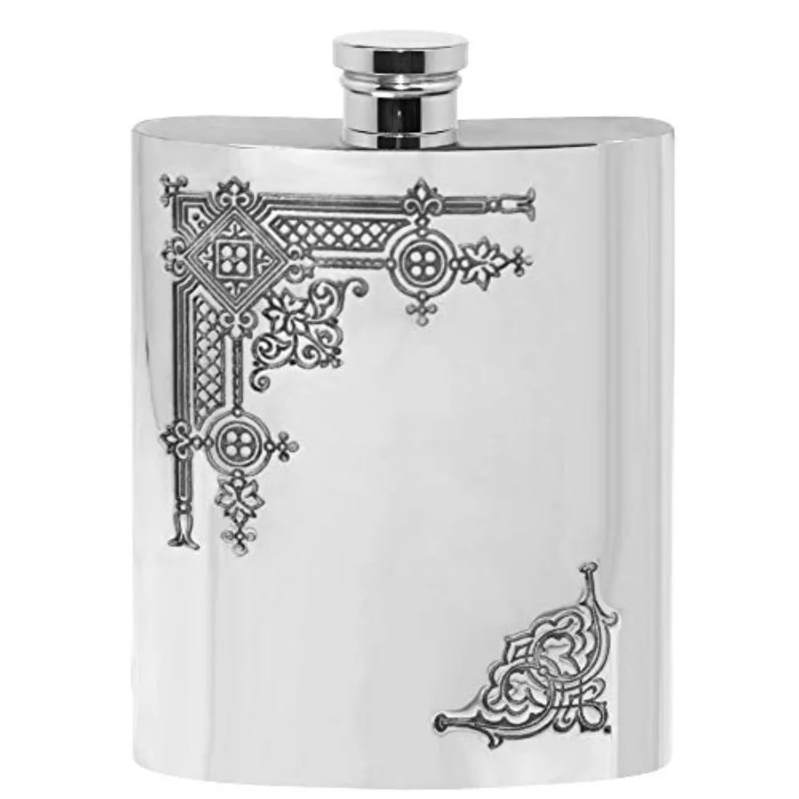 

6oz Victorian Patterned Traditional Liquor Hip Flask [SF263]