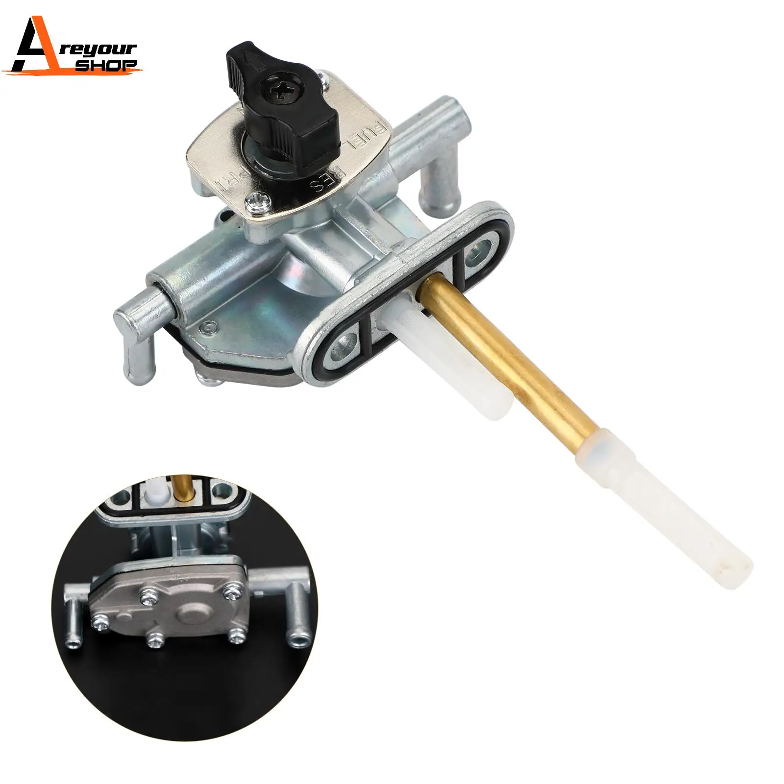 Areyourshop for Suzuki LTA500 Gas Tank Fuel Cock Valve Petcock LTF500 Vinson 500 44300-03G02 Motorcycle Parts