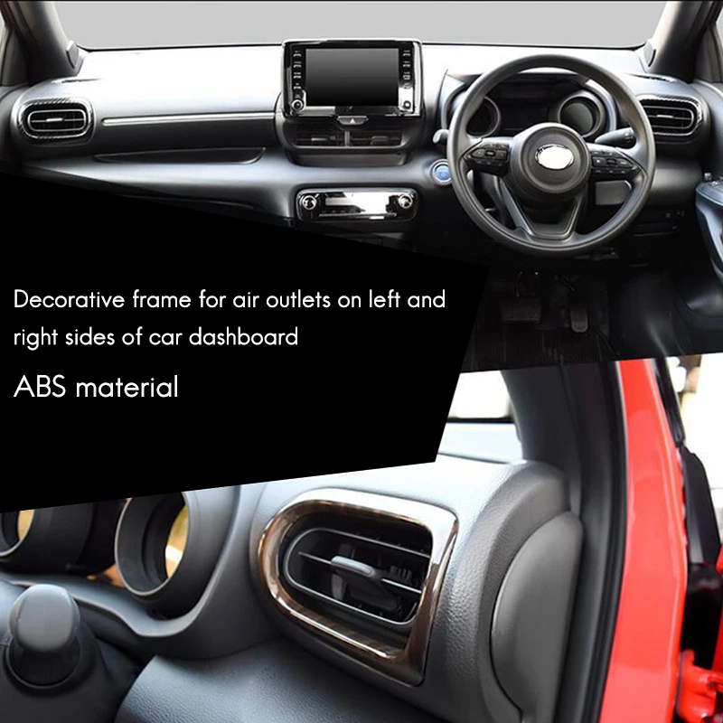 G9-Car التصميم 2 قطعة ABS الداخلية لوحة القيادة الجانب منفذ تنفيس الهواء غطاء الكسوة لتويوتا يارس الصليب 20-21