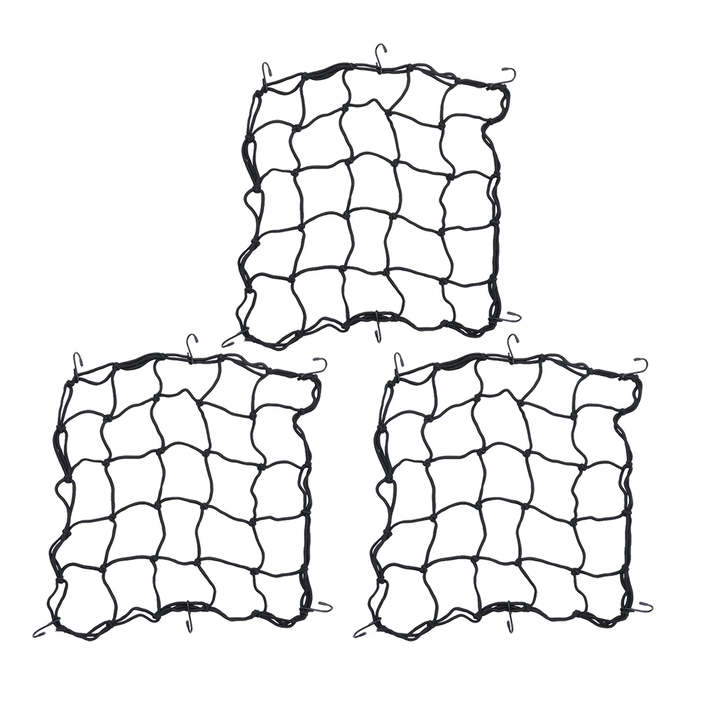 

3pcs Pressing Net High Quality Rubber Luggage Bike Motorbike Electric Car Storage Mesh Pocket Durable Elastic Garden