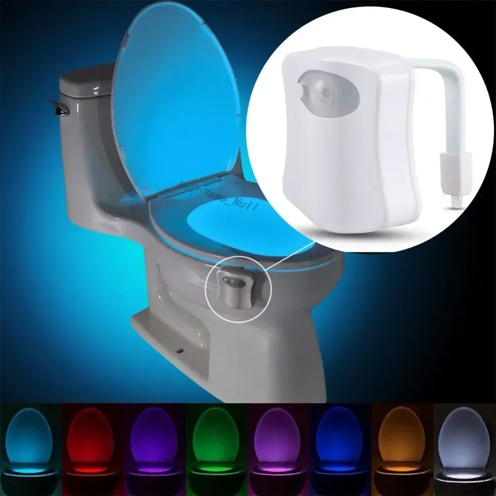 

Smart PIR Motion Sensor Toilet Seat Night Light 8 Colors Waterproof Backlight For Toilet Bowl LED Luminaria Lamp WC Toilet Light