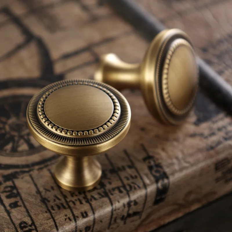 Mid Ancient Style Brass Handle Cabinet Door Solid Antique Cabinet Retro Wardrobe Drawer Door Handle
