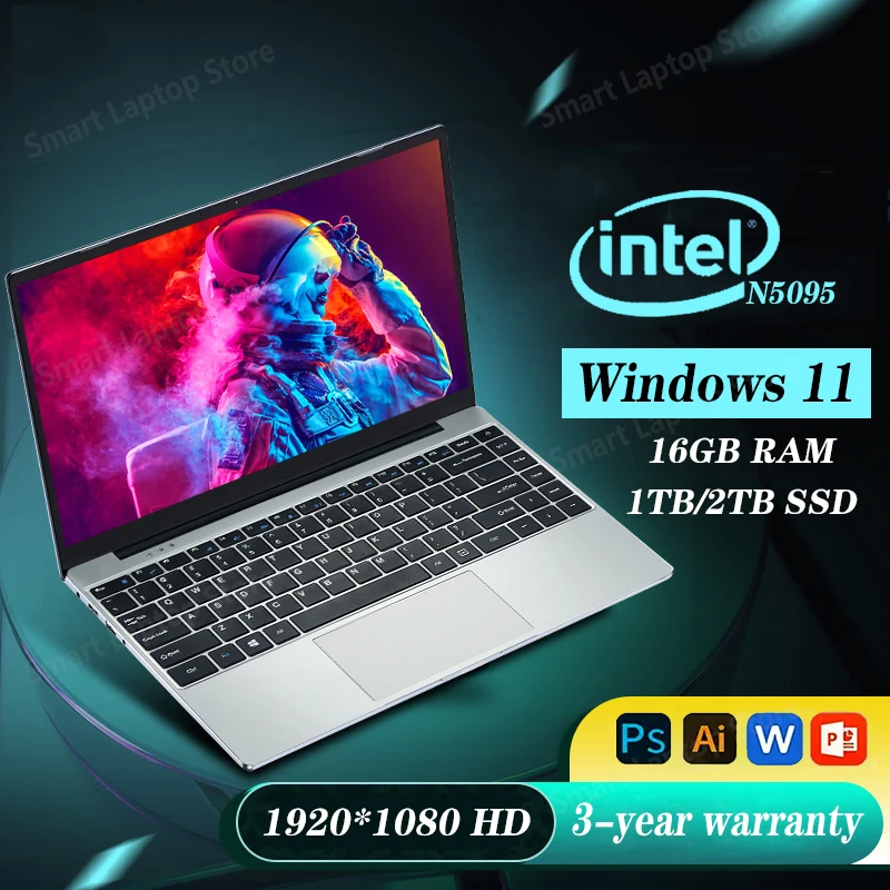 2025 Tragbarer Laptop Windows 11 Laptop-Computer PC 14,1 Zoll 1920*1080 Notebook 16 GB RAM 1 TB 2 TB SSD Intel celeron N5095 Laptops