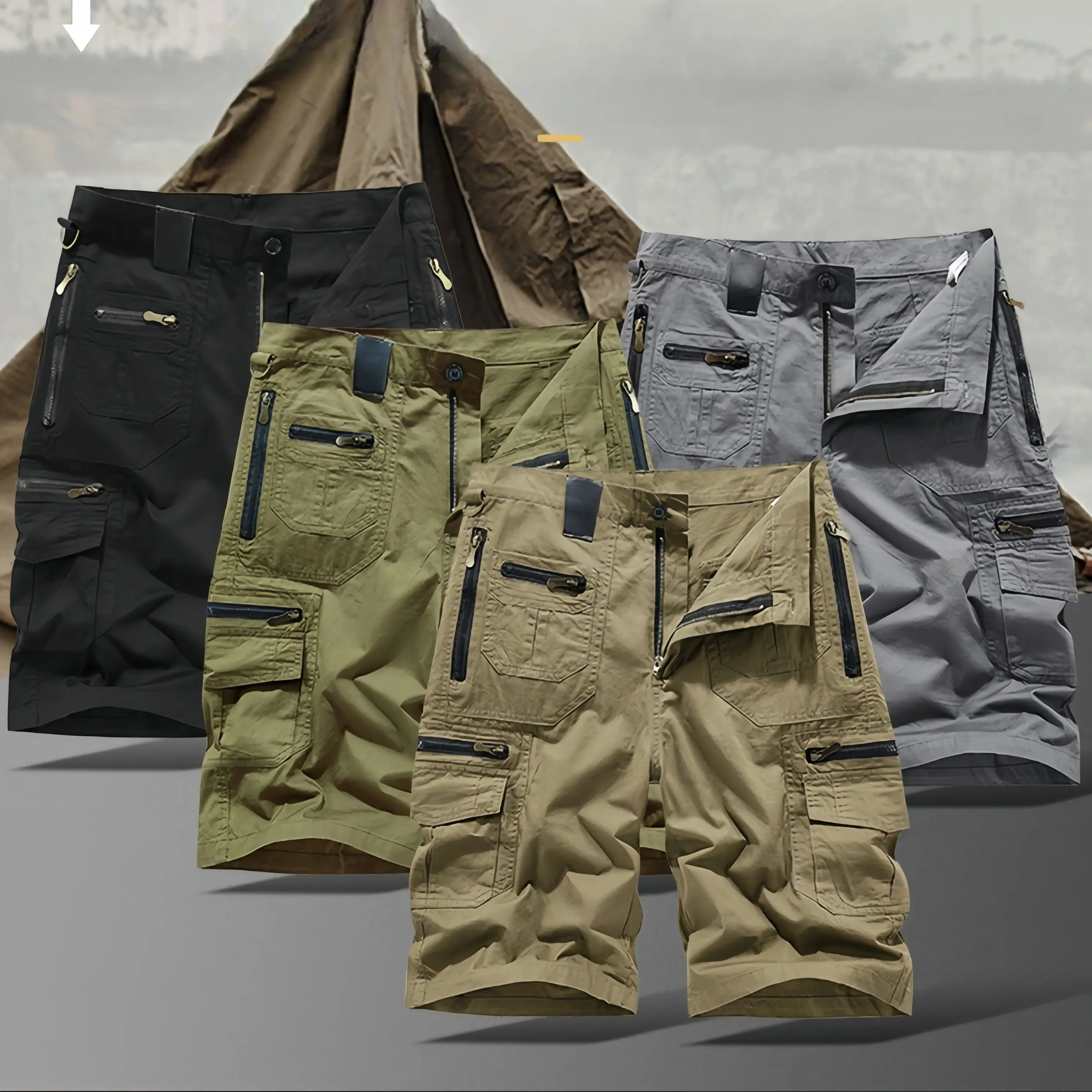 

Summer cargo Knee Shorts for Men Sports Casual Bermuda Shorts Plus Size Cotton Half Pants Golf Straight Running Gym Shorts Pants
