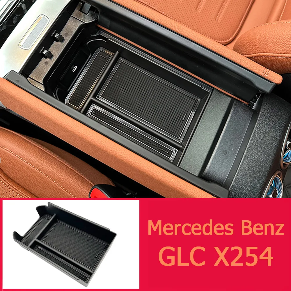 Para Mercedes Benz GLC Coupe X254 GLC200 GLC300 GLC43 AMG Line 2023-2026 compartimento central para coche reposabrazos caja de almacenamiento embalaje de artículos diversos
