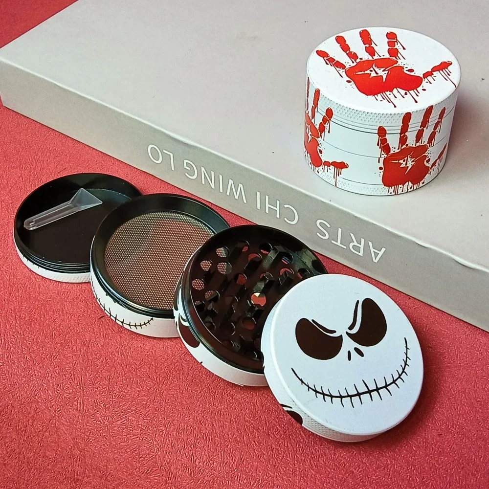 2inch Jack Skellington Herb Grinder Metal 4layer Manual Spice Pestle Mortar  Salt Tobacco  Grass Grinder Smoke Cigarette Tool