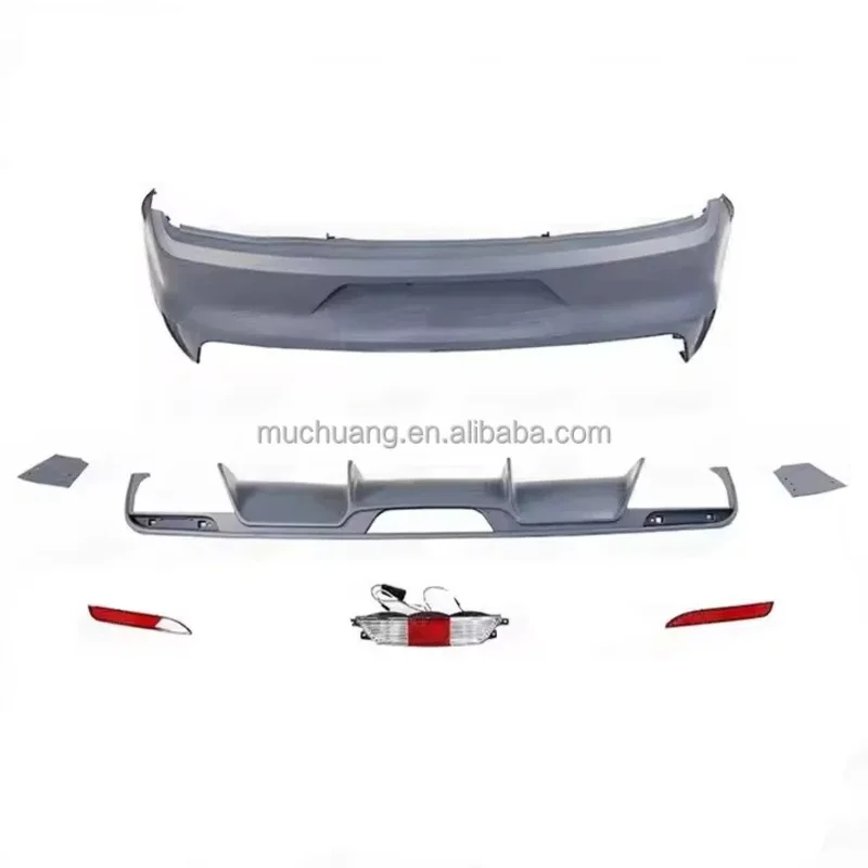 حالة جديدة الألياف الزجاجية بوديكيت ل/د ل موستانج المصد الأمامي والخلفي مصبغة الناشر أجزاء تعديل السيارة الأمامية #4