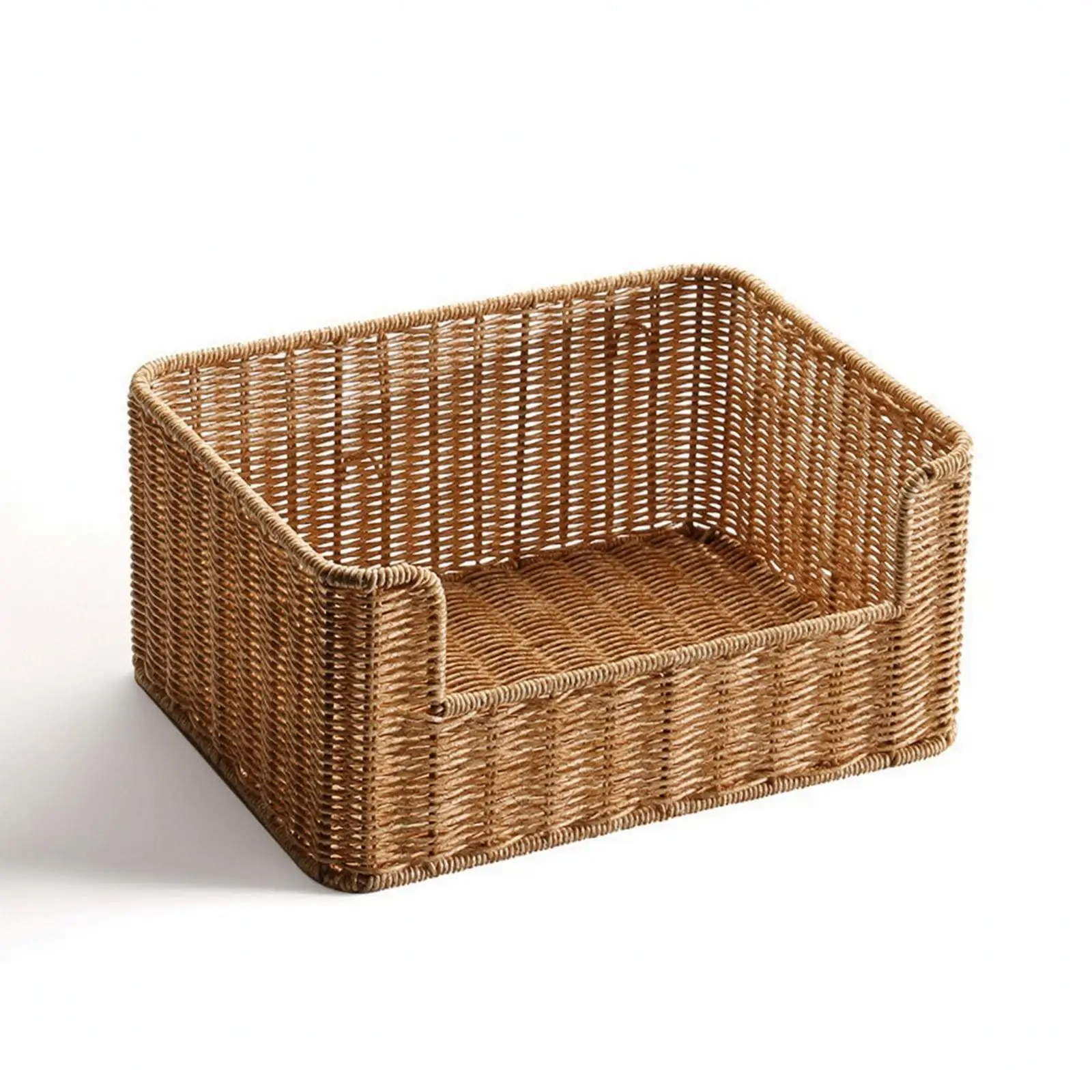 Woven Storage Basket Space-Saving Open Front Basket Organizing Bin Large Capacity Long-Lasting for Shelf, Closet