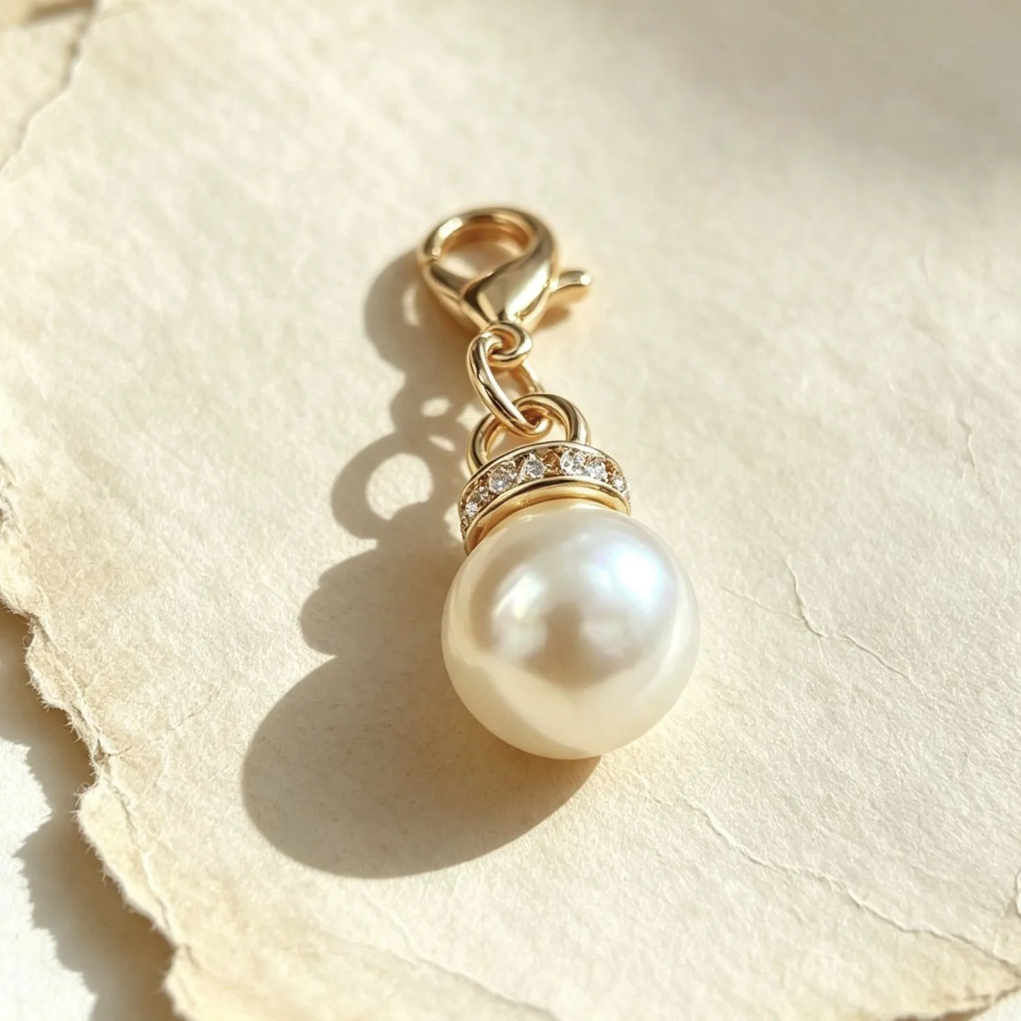 12PCSImitation Pearl Ornament Decorative Pendants, DIY Necklaces, Bag Accessory Matching Snap‑on Pendants
