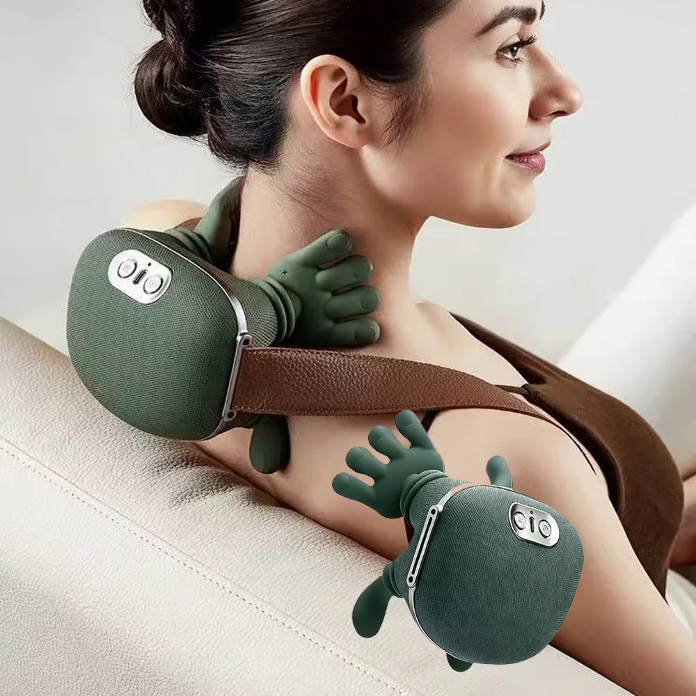 Household Bionic Finger Neck Shoulder Massager Intelligent Modes Cervical Spine Trapezius Kneading Relax Muscle Massage Shawl