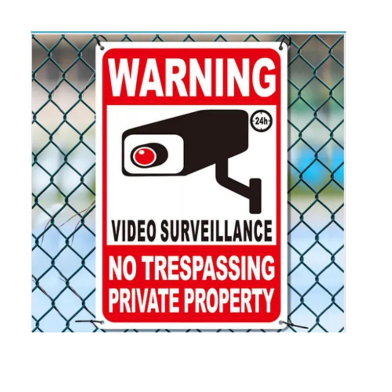 1pc Private Property No Trespassing Mtal Tin Sign, 12