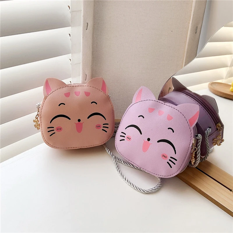 Creative Boy Girl Mini Zipper Shoulder Crossbody Bag Fashion Little Cat portamonete e borsette bambini Cute Messenger Bag