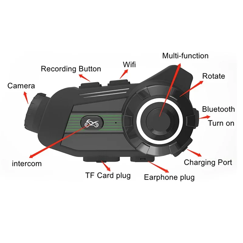 

S3 Motorcycle Helmet Camera HD Bluetooth Wifi Motorbike DVR Dash Cam Wireless BT 5.1 Helmet Intercom( 2K)