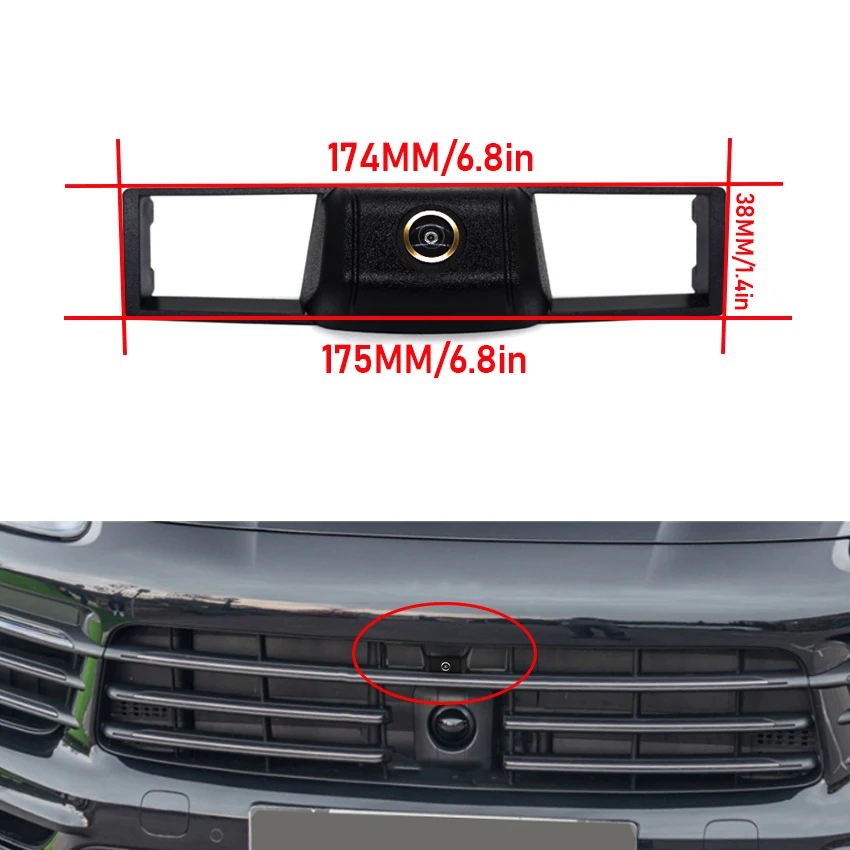 HD CCD AHD 1080P 170° Car Front View Camera For Porsche Cayenne 92A 2013~2019 Fisheye Lens Night Vision Positive Parking Camera