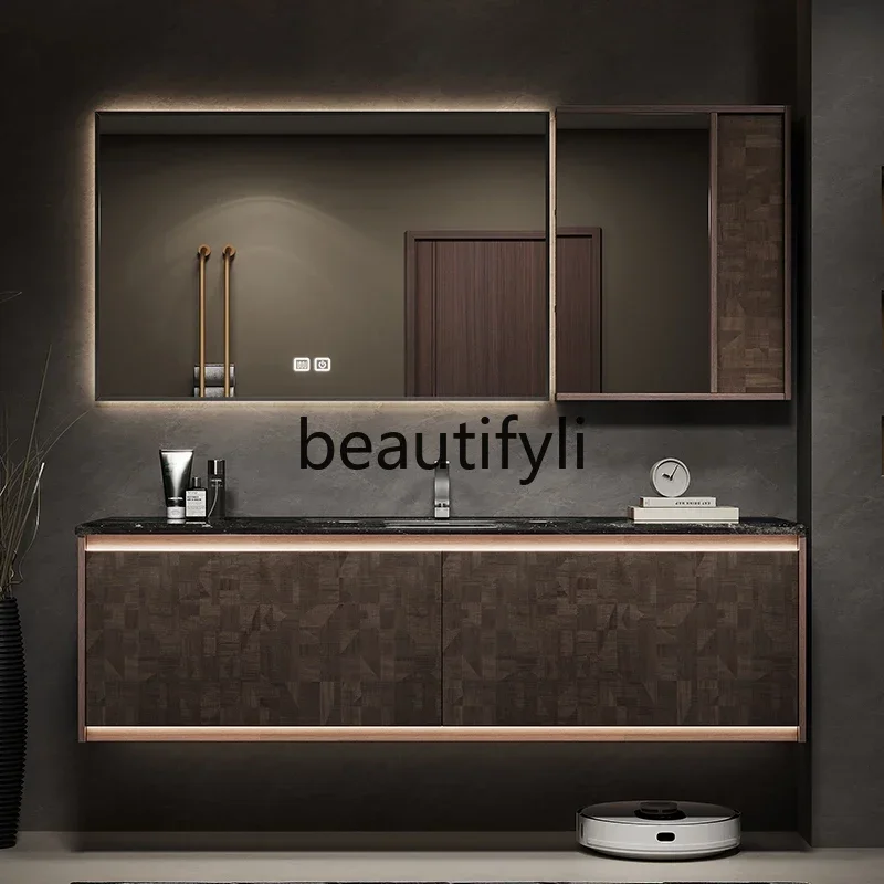 C Light luxury hotel style bathroom cabinet combination washbasin luxury stone under the table ceramic basin washbasin cabinet