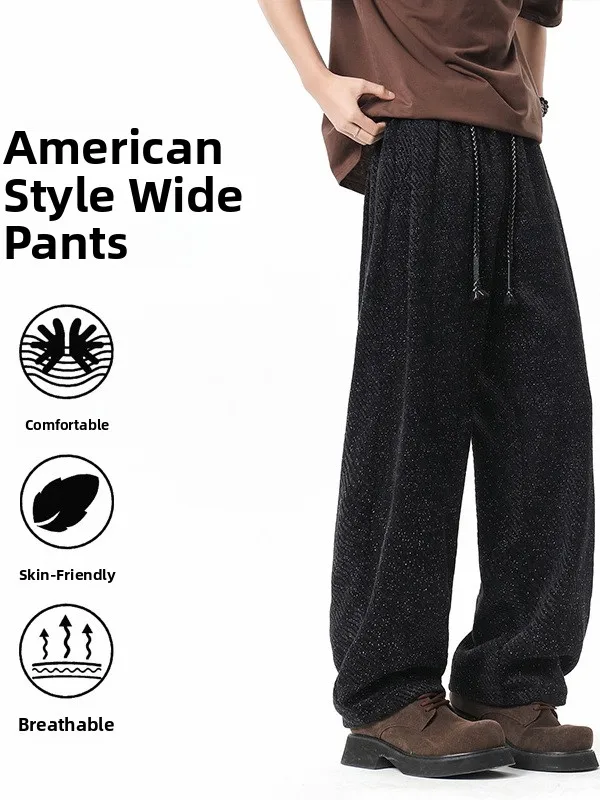 

Мужские повседневные брюки в американском ретро-стиле, свободные, прямые, в клетку, весна-осень, модные, брендовые, молодежные, энергичные, длинные брюки