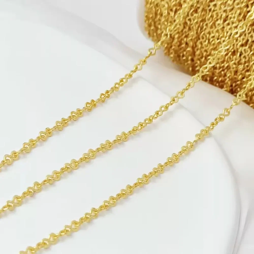 

Accessory 8-shaped Flat Pressed Loose Chain Semi-finished Chain, Handcrafted DIY Matte Gold Bracelet Necklace Material