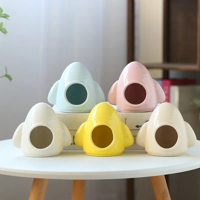 

Керамический мультяшный домик для хомяка для летнего рассеивания и охлаждения тепла, украшение для ландшафтного дизайна маленьких домашних животных