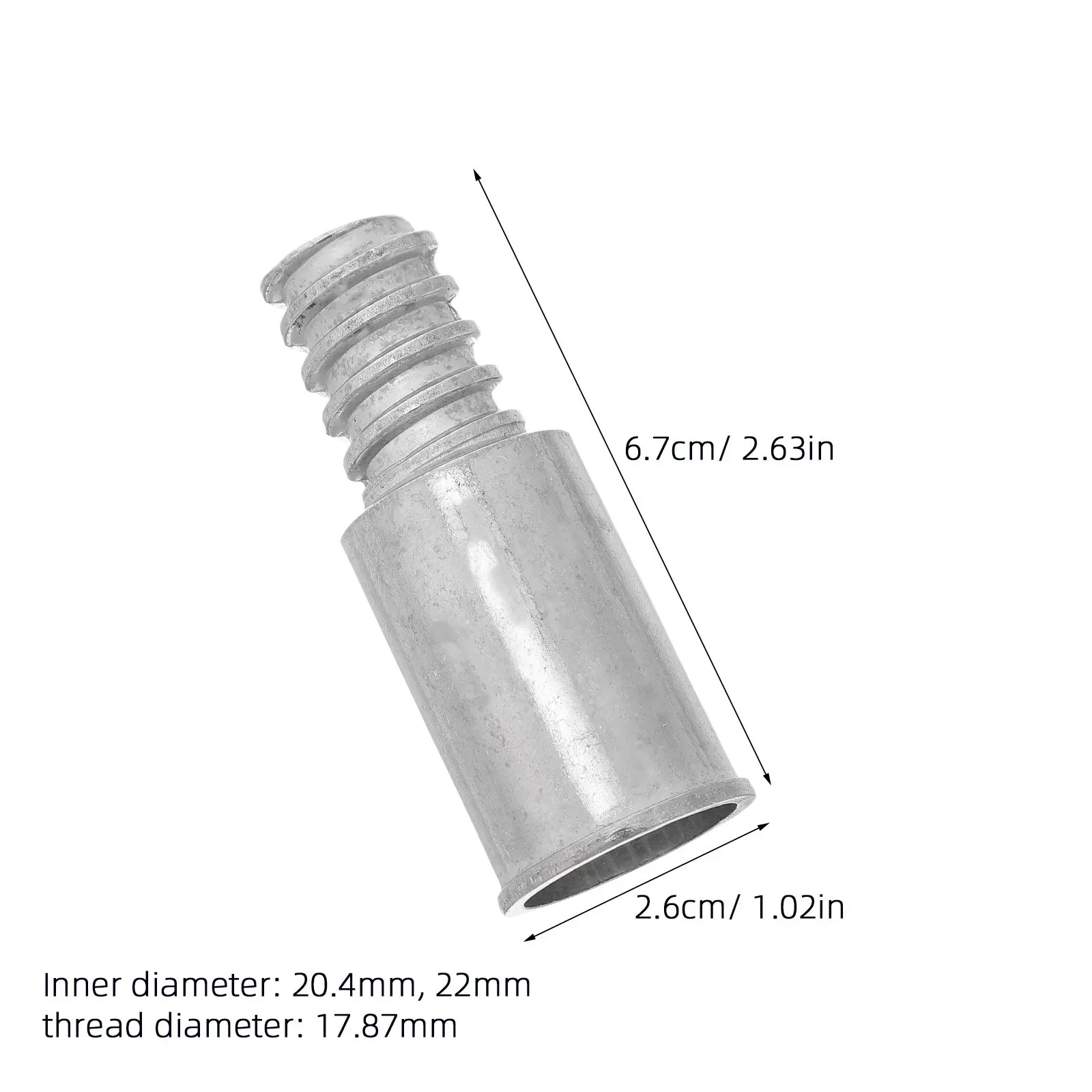 Broom Handle Threaded Connector 2 Piece Alloy Adapter 20 Point 4mm 22mm Extension Pole Replacement for Home