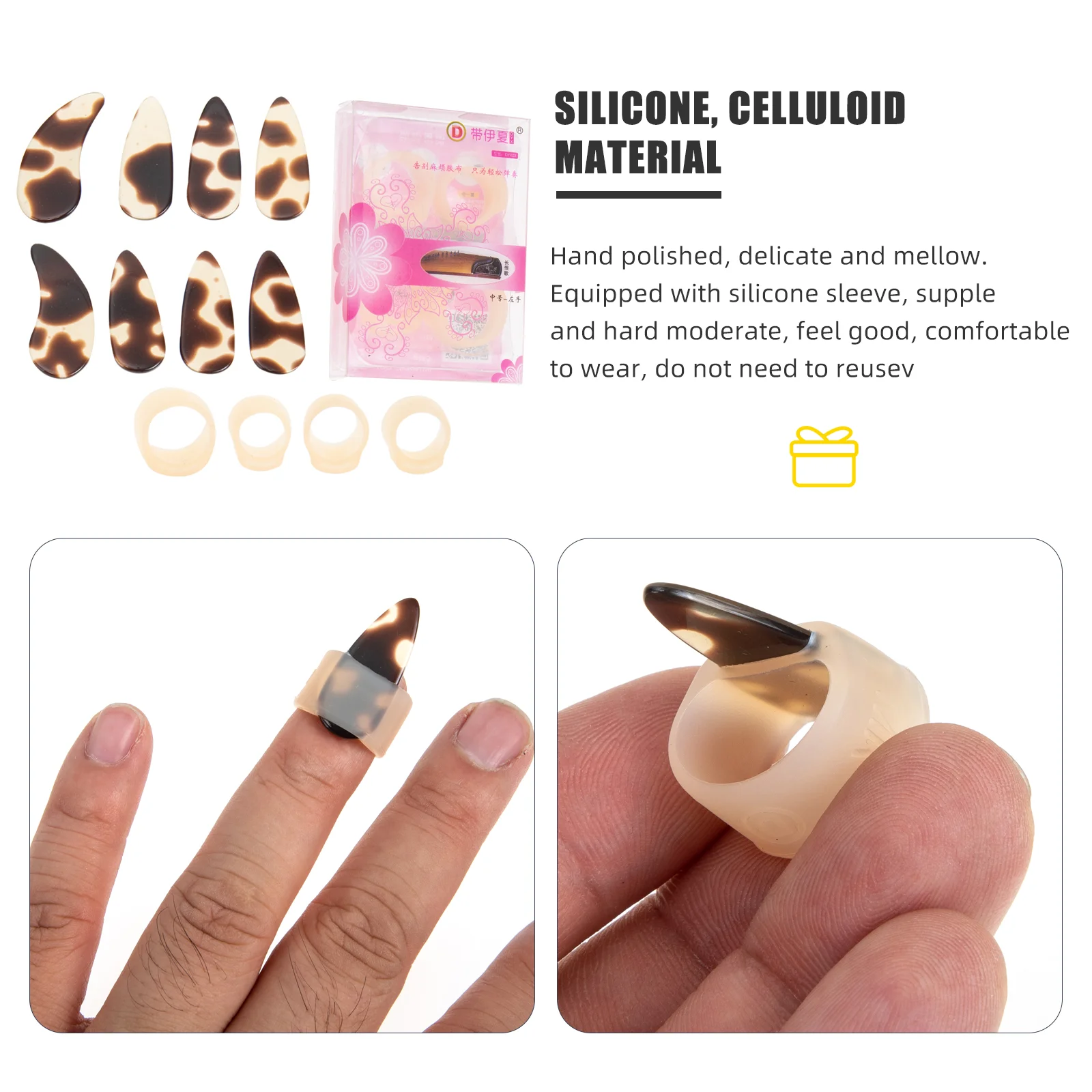 Silicone Guzheng Nail Covers Large Size Left Right Hands Practical Accessories Musical Instruments Learning Supplies Traditional - Image 2