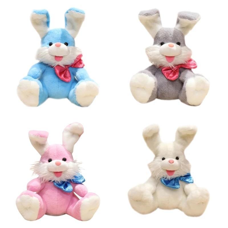 35cm Cartoon Electric Plush Rabbit Doll Kids Toy Fun Ear Moving Stuffed Toy Repeat What You Said Childhood Educational Toys Gift