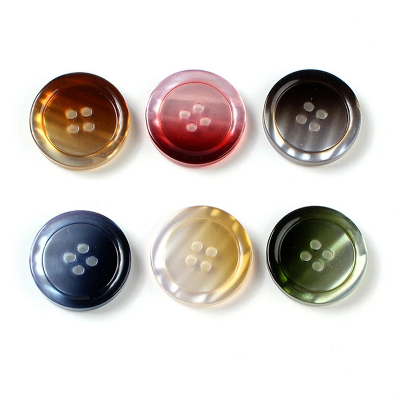 

10pcs Gradient Color Resin 4 Holes Buttons Sewing Accessories DIY Clothing Coat Suit Sweater Button 15mm